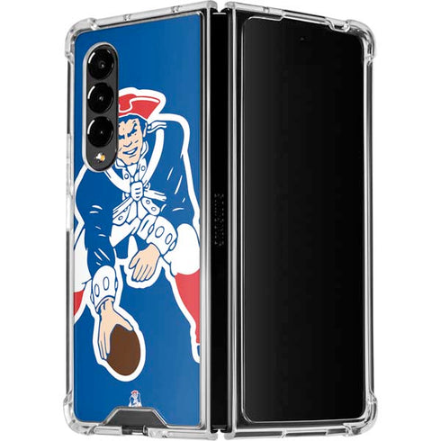 NFL New England Patriots Retro Logo Galaxy Z Fold4 5G Clear Case